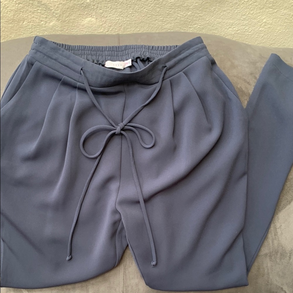 Lush Slate Blue Elastic Waisted Jogger Casual Pants
